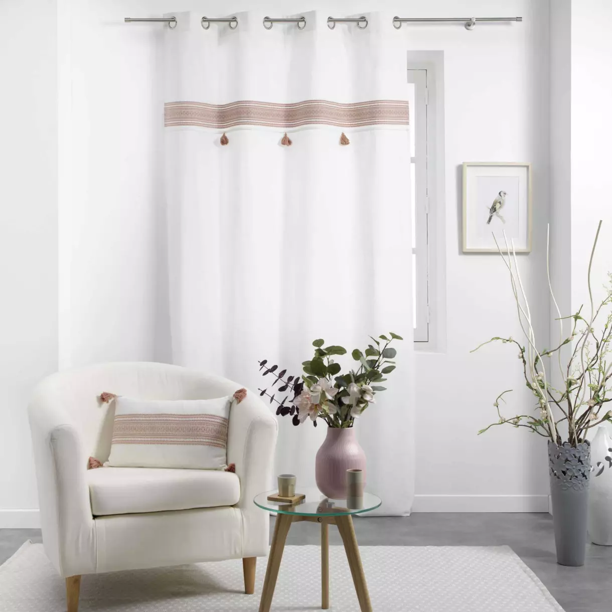 Rideau coton (140 x 240 cm) Amaya Rose 1