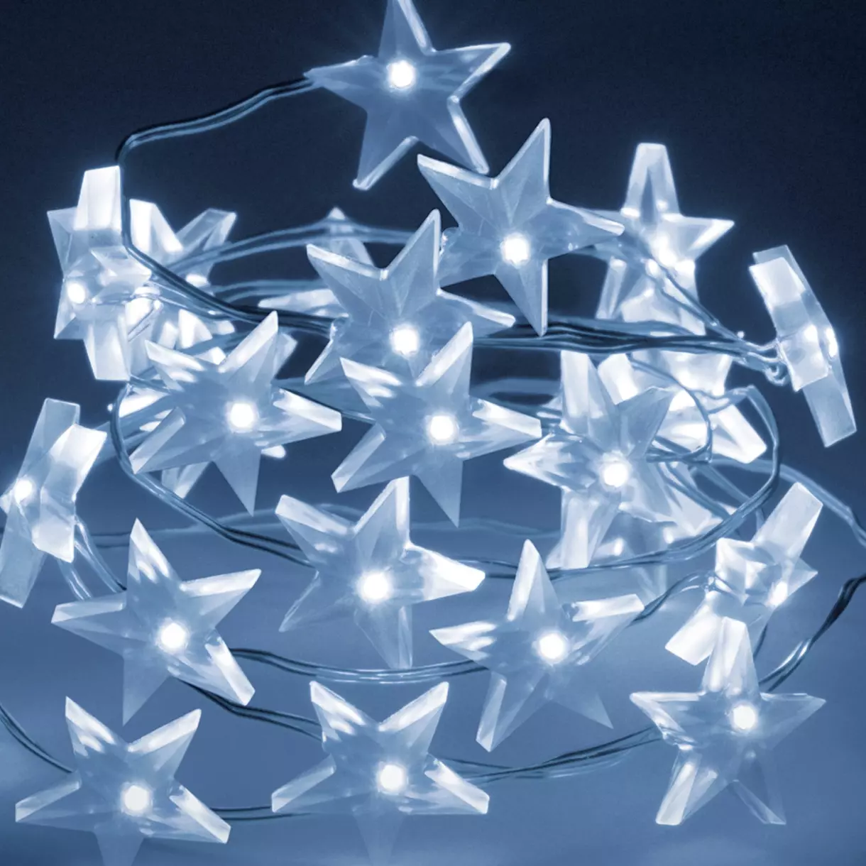 Guirlande lumineuse à piles Étoile Micro LED Blanc froid 40 LED 1