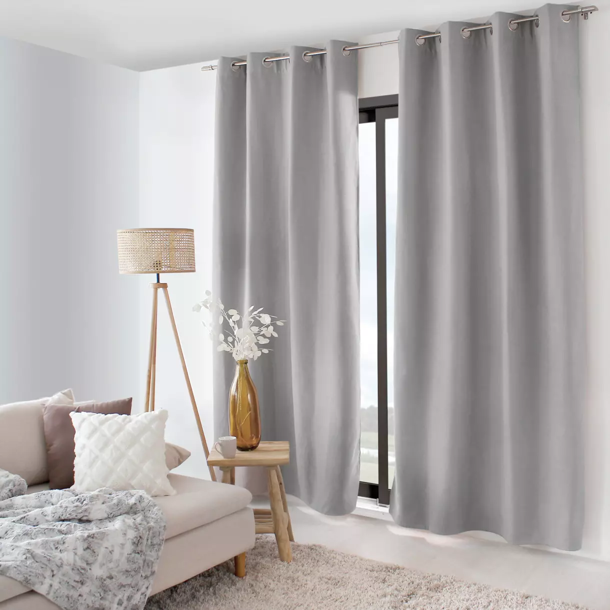 Rideau occultant isolant (135 x 240 cm) Nordica Gris 1