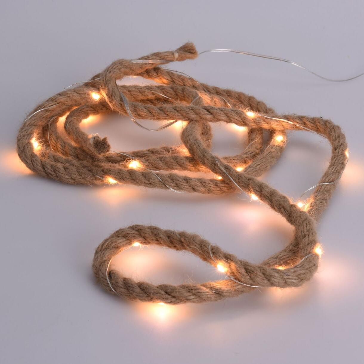 Guirlande lumineuse à piles corde Rope Blanc chaud 30 LED 1
