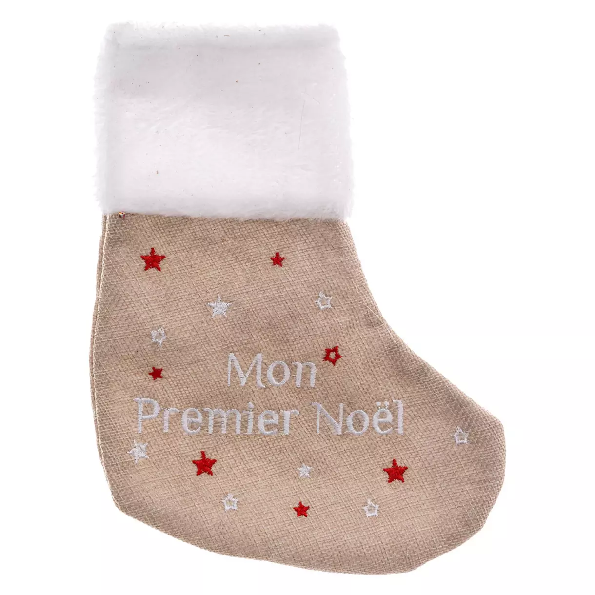 Chaussette de Noël Premier Noël jute  1