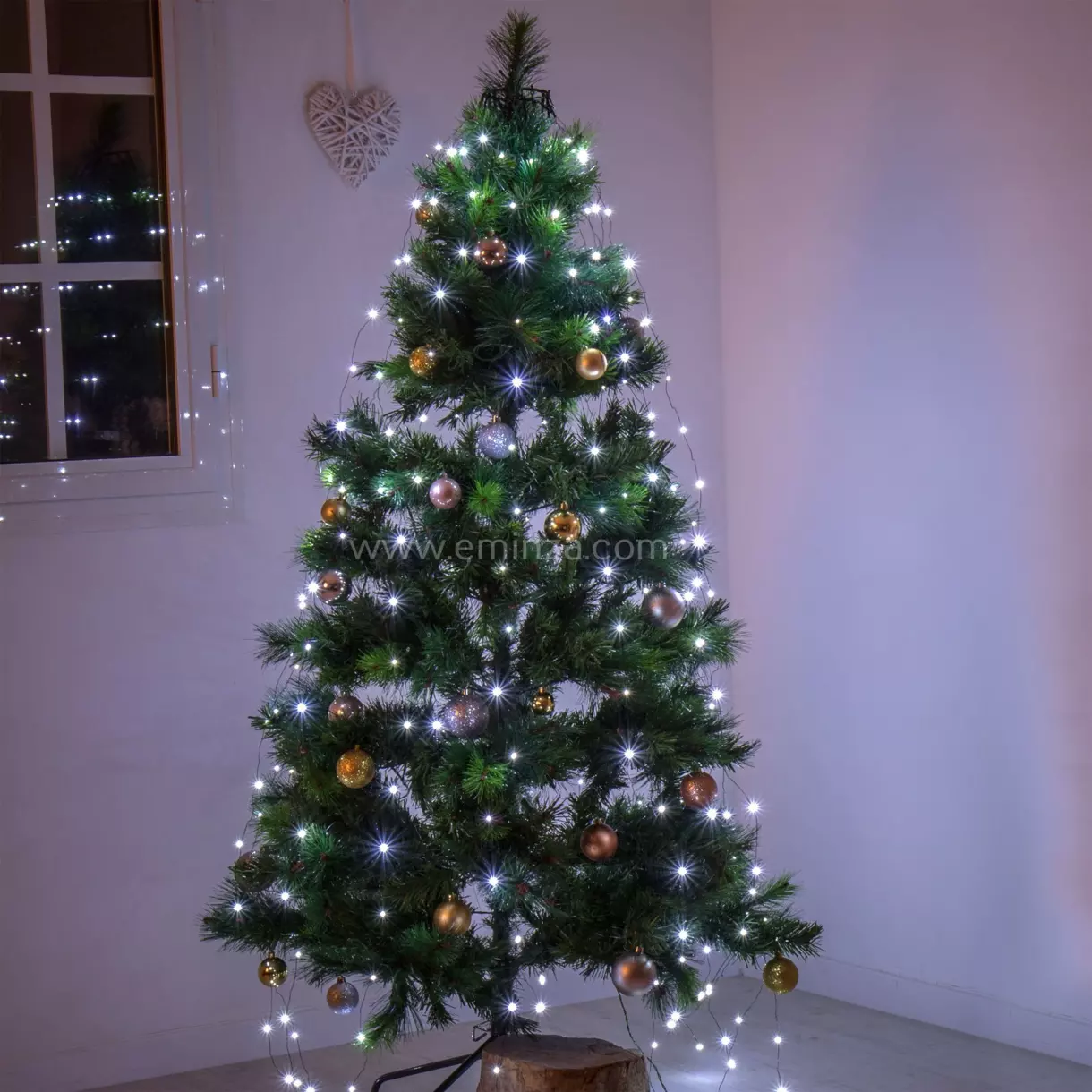 Rideau pour sapin Flashing light Micro led H2,40 m Blanc froid 832 LED 1