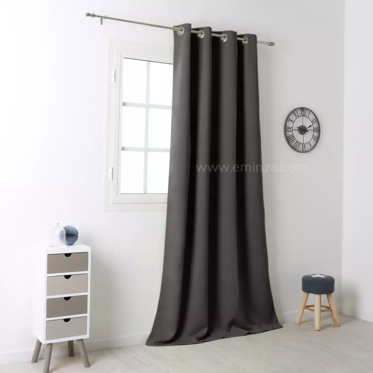 Rideau occultant (140 x H280 cm) Notte Gris anthracite 1