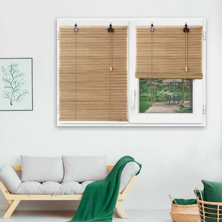 Store enrouleur à baguettes (60 x 180 cm) Bambou Beige 1
