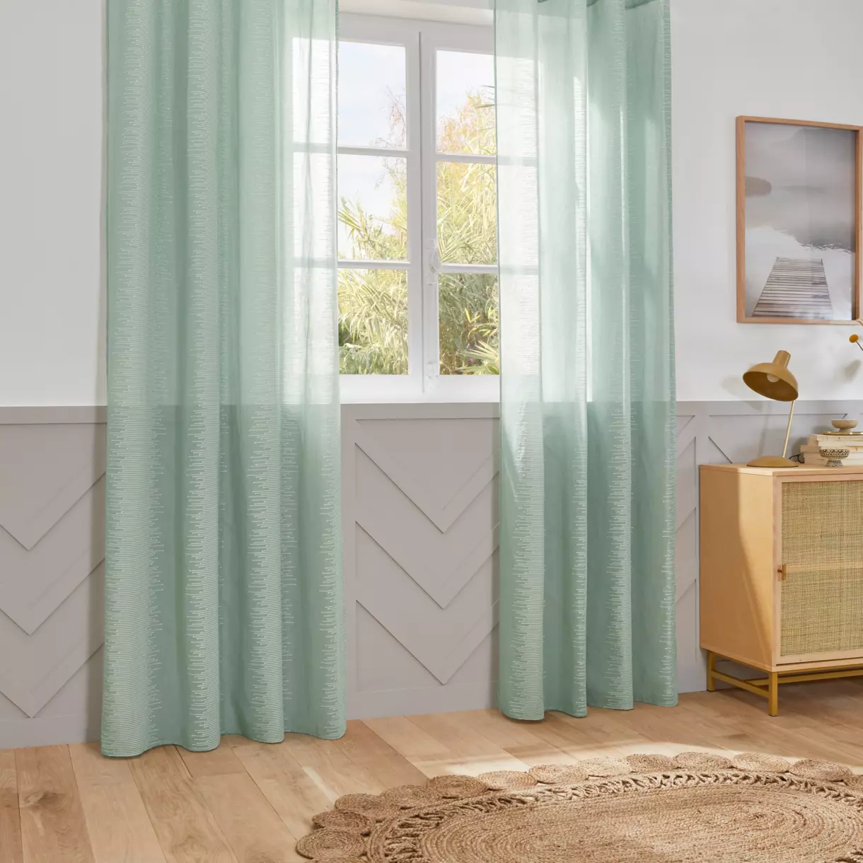 Visillo (140 x 240 cm) Liah Verde celadón 1
