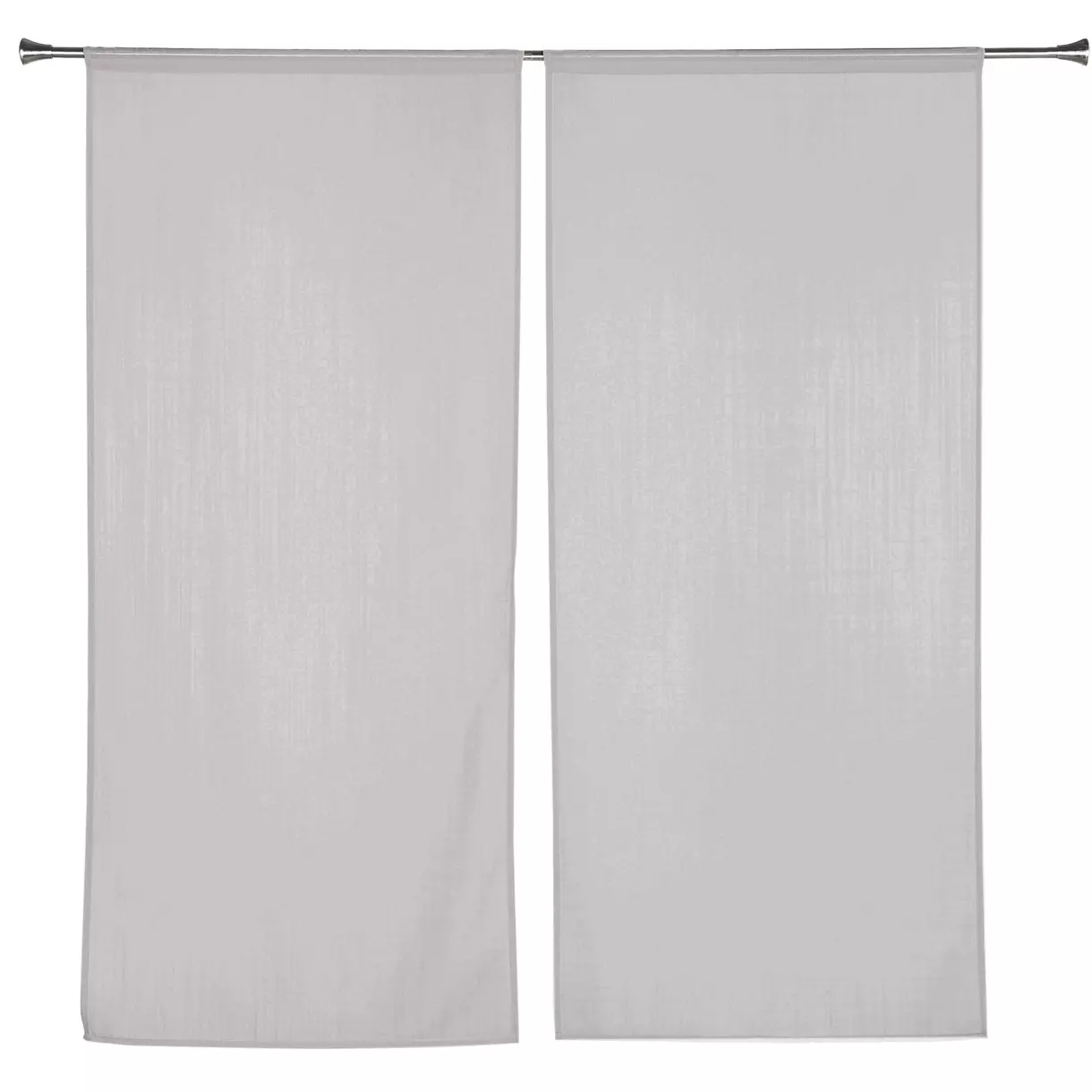 Par de visillos (60 x 140 cm) Etamine escarchado Gris claro 1