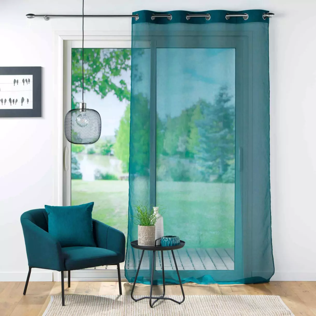 Voilage (140 x 240 cm) Casual Bleu pétrole 1