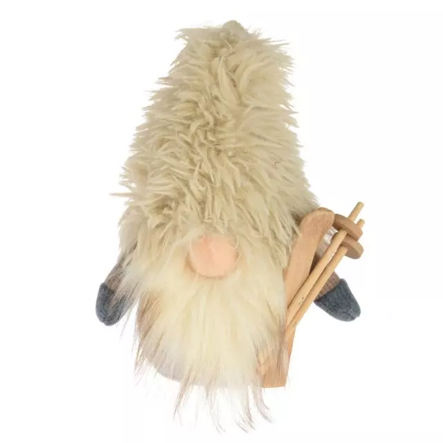 Lutin de Noël skieur lumineux Blanc H21 cm 1