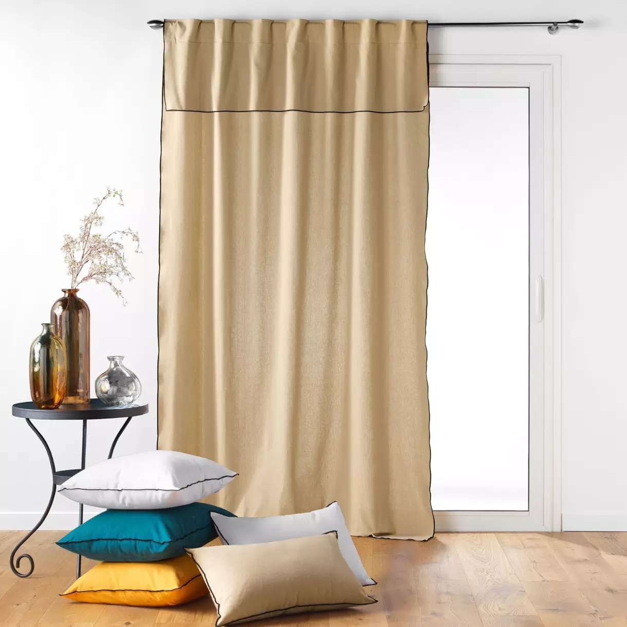 Cortina  semi-opaca algodón reciclable (140 x 240 cm) Mistraline Beige 1