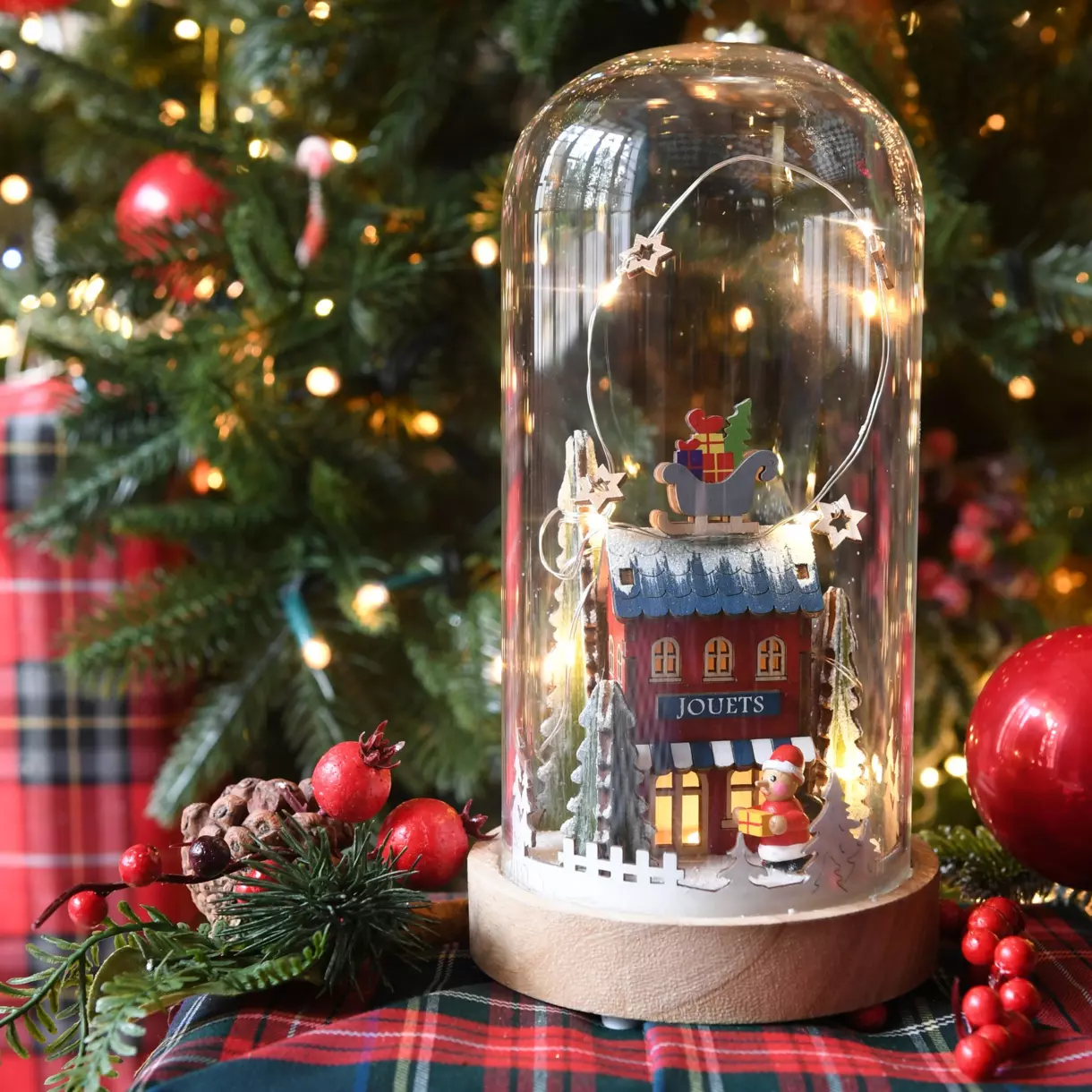 Campana de cristal con luces y Pequeña tienda  1