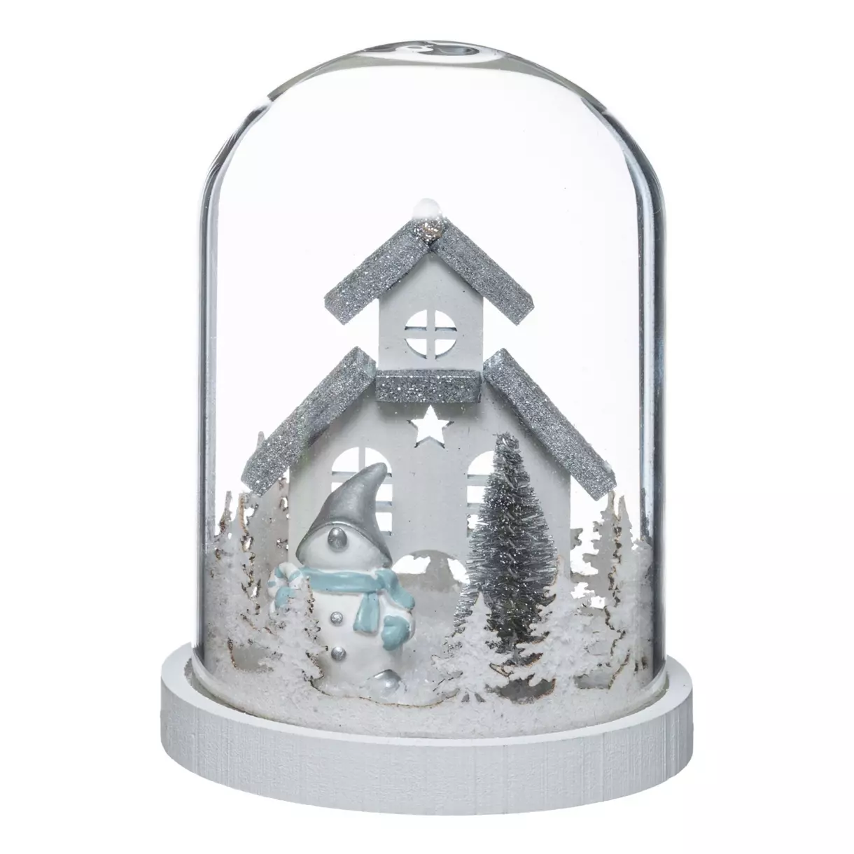 Cloche Bonhomme de neige argent 1