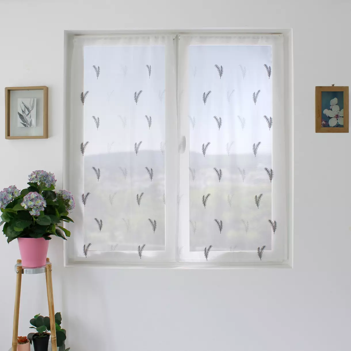 Paire de voilages (60 x 90 cm) Calisson Grise 1