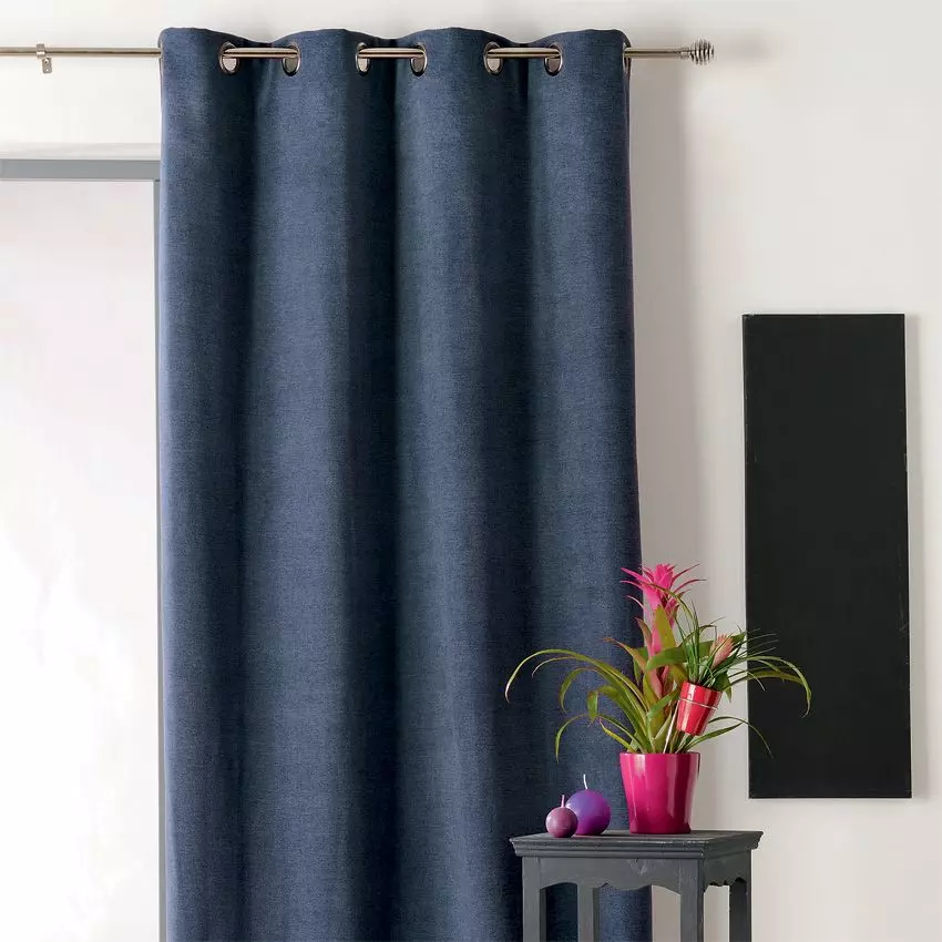 Cortina opaca aislante (140 x Alto 260 cm) Alaska Azul 1