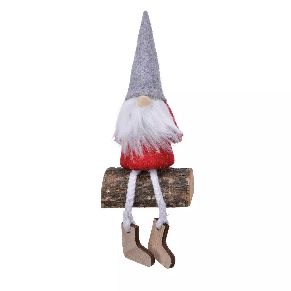 Lutin de Noël Hector bonnet gris H14,50 cm 1