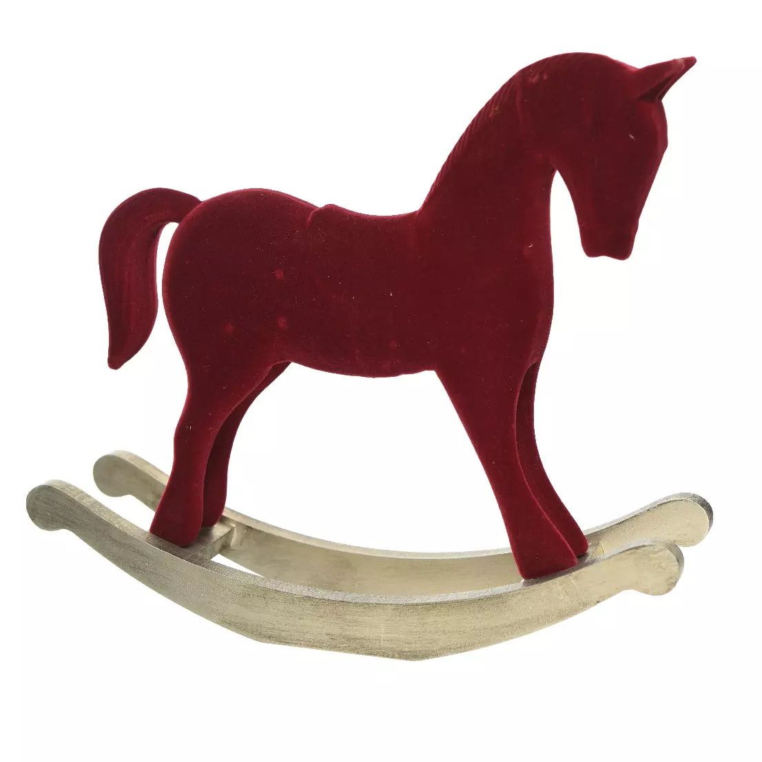 Cheval à bascule en bois à poser Rouge 1