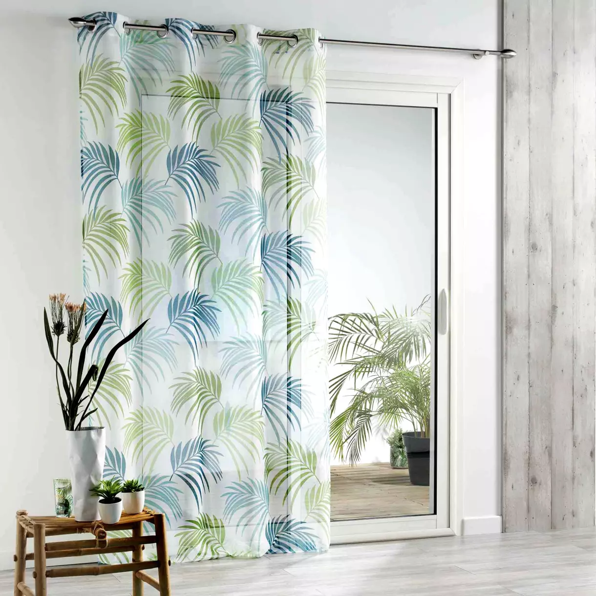 Voilage (140 x 240 cm) Blue Vegetal Vert 1