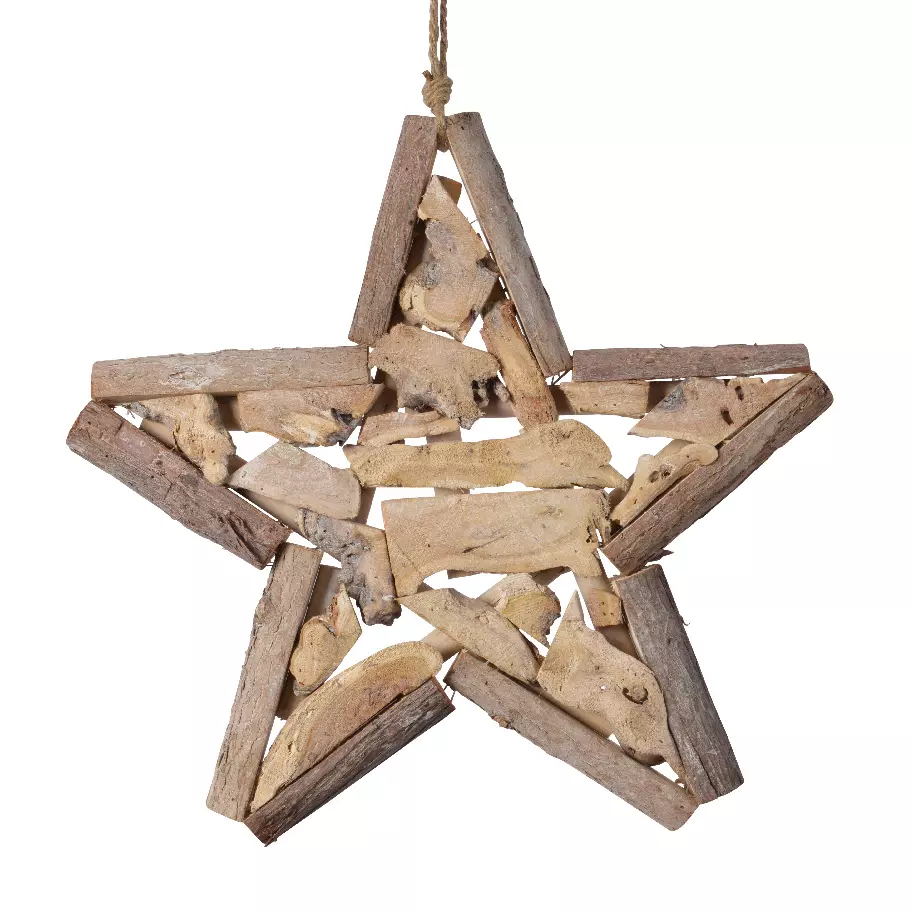 Estrella Artas de madera para colocar Natural 1