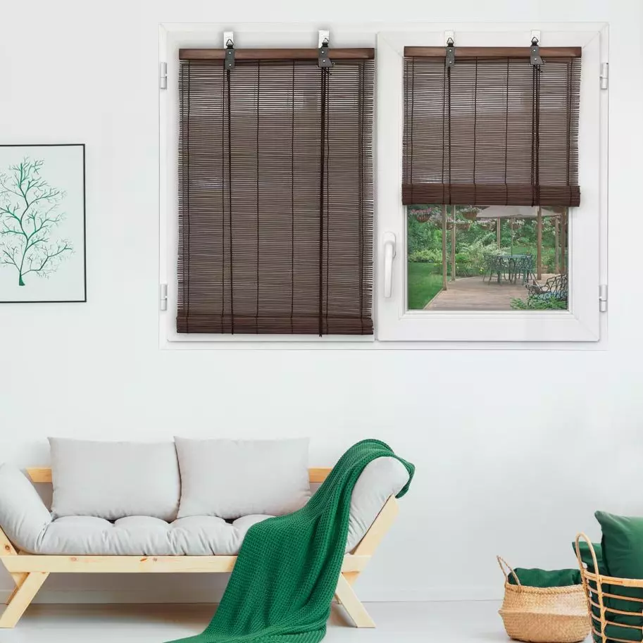 Store enrouleur à baguettes (60 x 180 cm) Bambou Chocolat 1