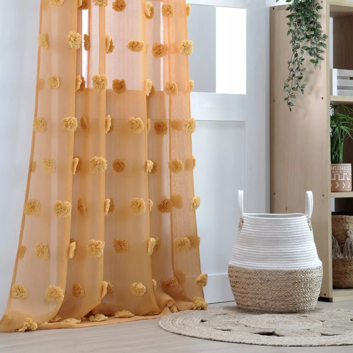 Visillo (135 x 260 cm) Pompinou Amarillo mostaza 1