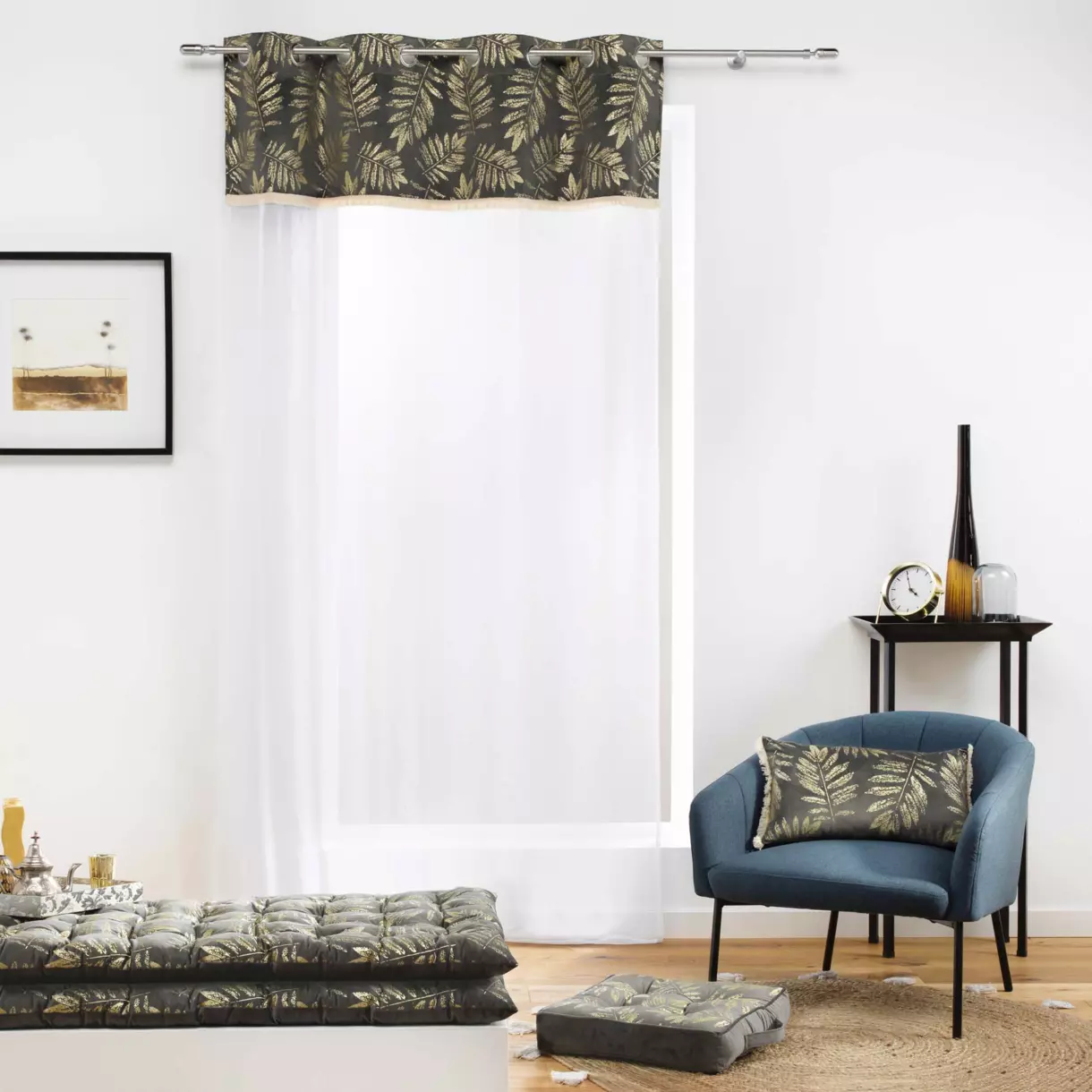 Visillo (140 x 240 cm) Adelor Gris antracita 1