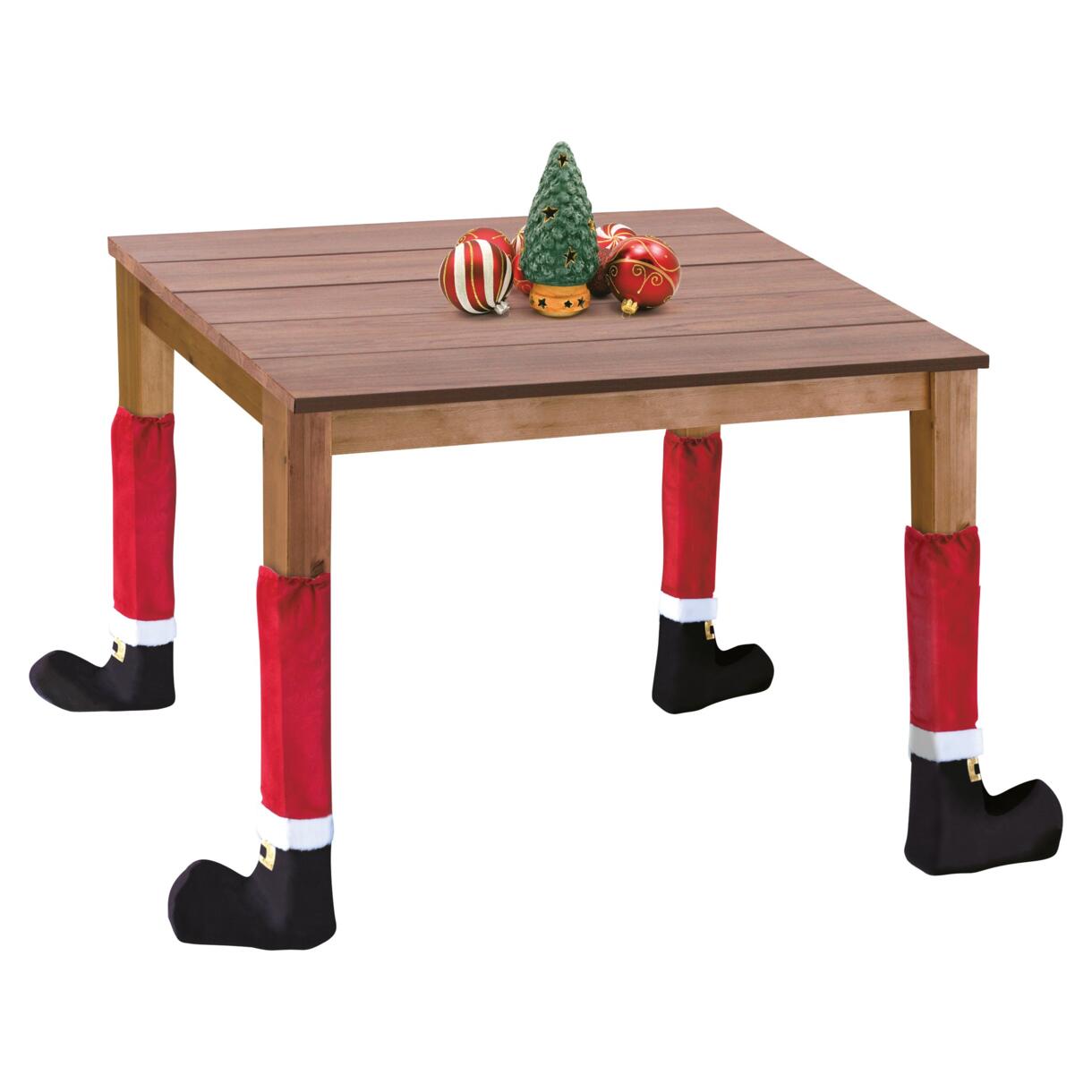 Chaussette de Noël pour pieds de table Rouge 1