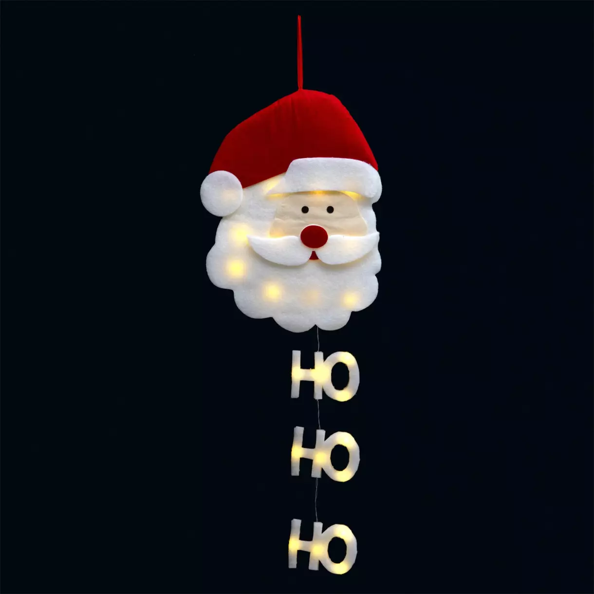 Suspensión luminosa a pilas Ho ho ho Blanco cálido 24 LED 1