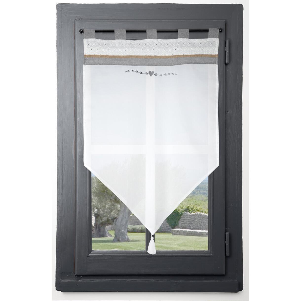 Visillo corto para ventana  (60 x 90 cm) Candice Blanco 1