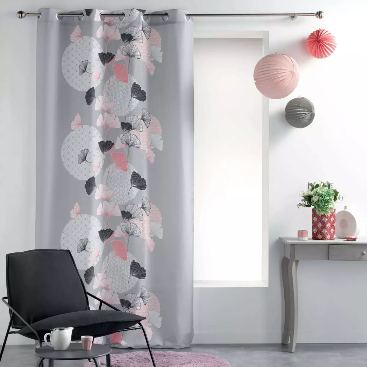 Rideau (140 x 260 cm) Eden Blush Gris 1