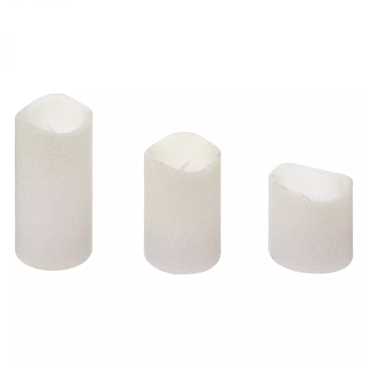 Lote de 3 velas LED con brillos Blanco 1