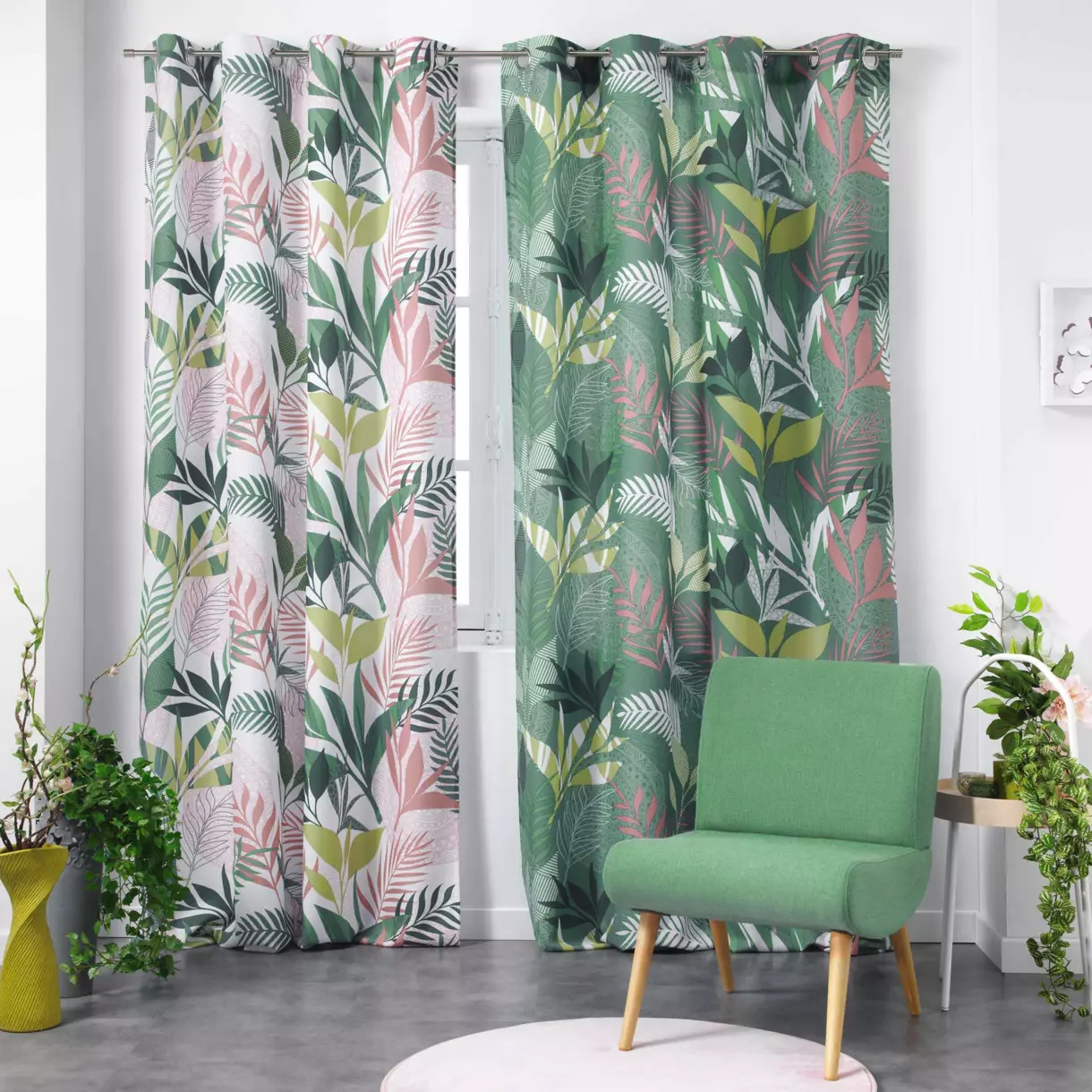 Rideau (140 x 260 cm) Assana Vert kaki 1