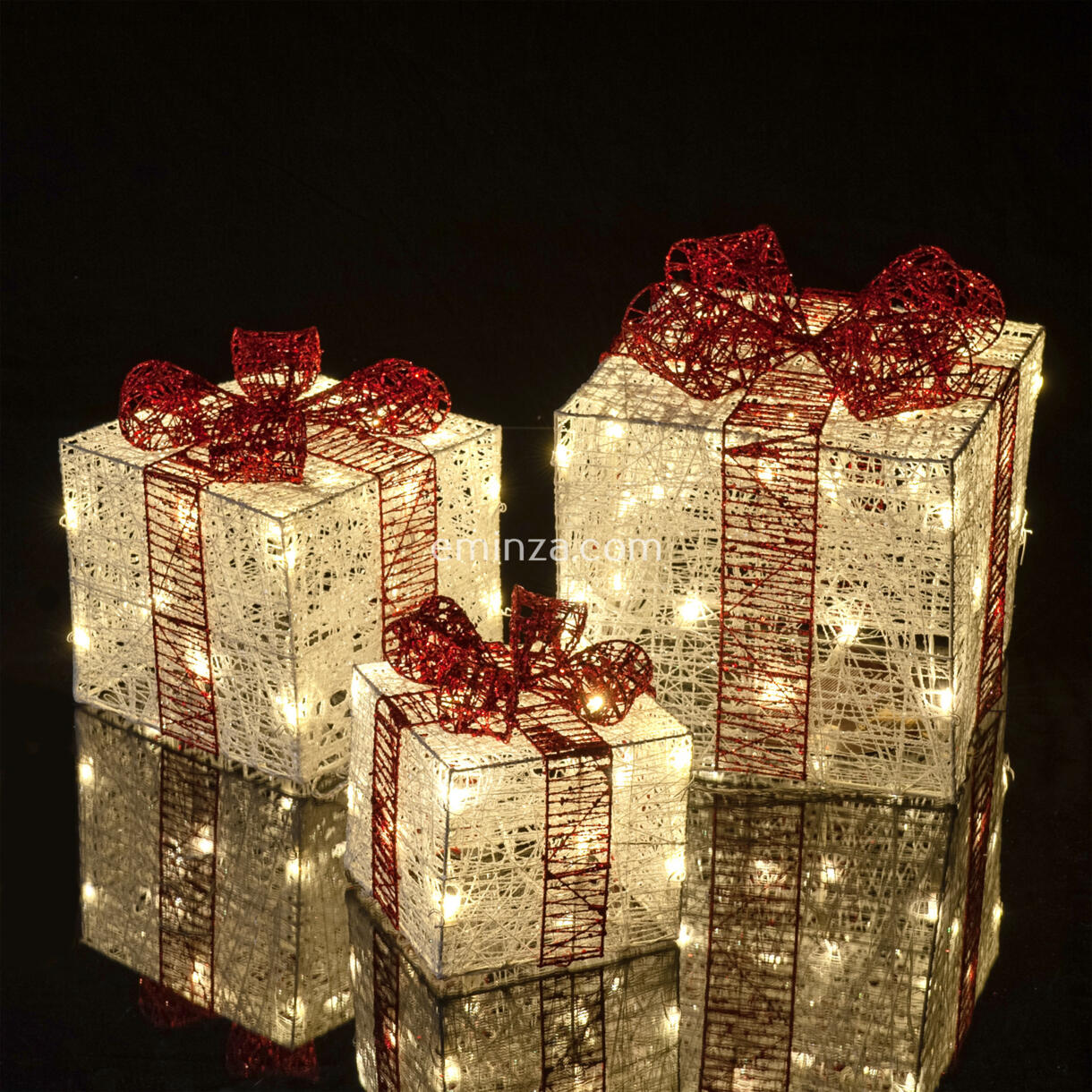 Lote de 3 regalos luminosos Blanco cálido 65 LED 1