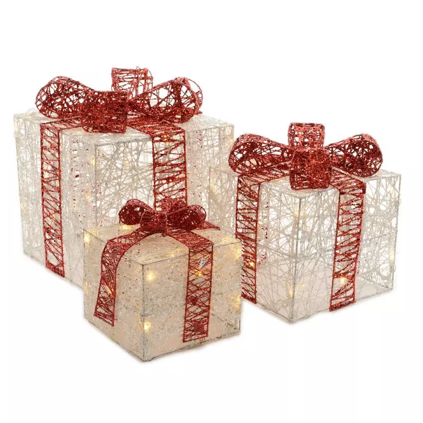 Lote de 3 regalos luminosos Blanco cálido 65 LED 6