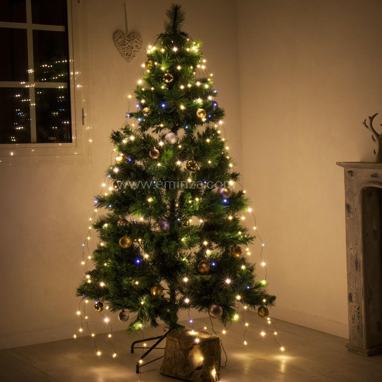 Kerstboomgordijn Flashing light Micro led H2,40 m Warm wit 832 LED 1