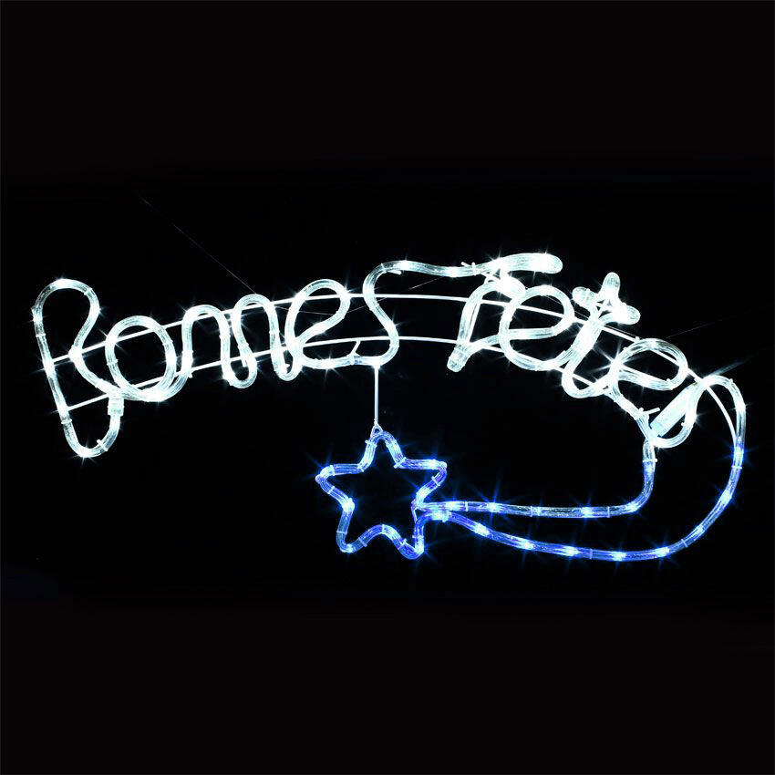 Verlicht uithangbord "Bonnes fêtes" Blauw 90 LED 1