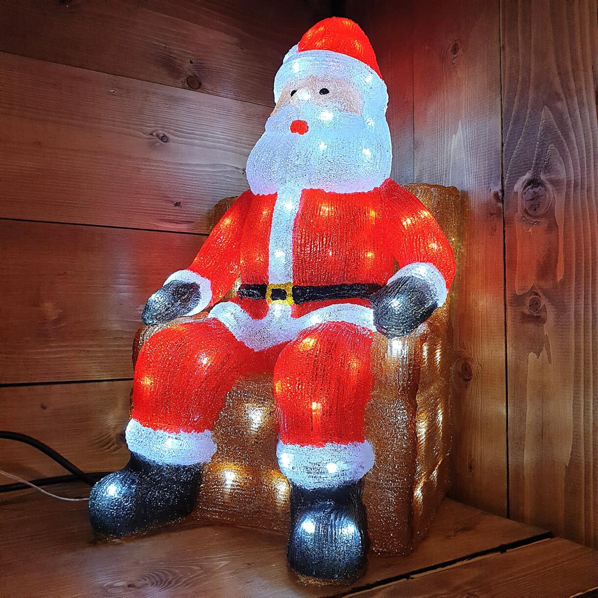 Papá Noel luminoso assis Blanco frío 100 LED 1
