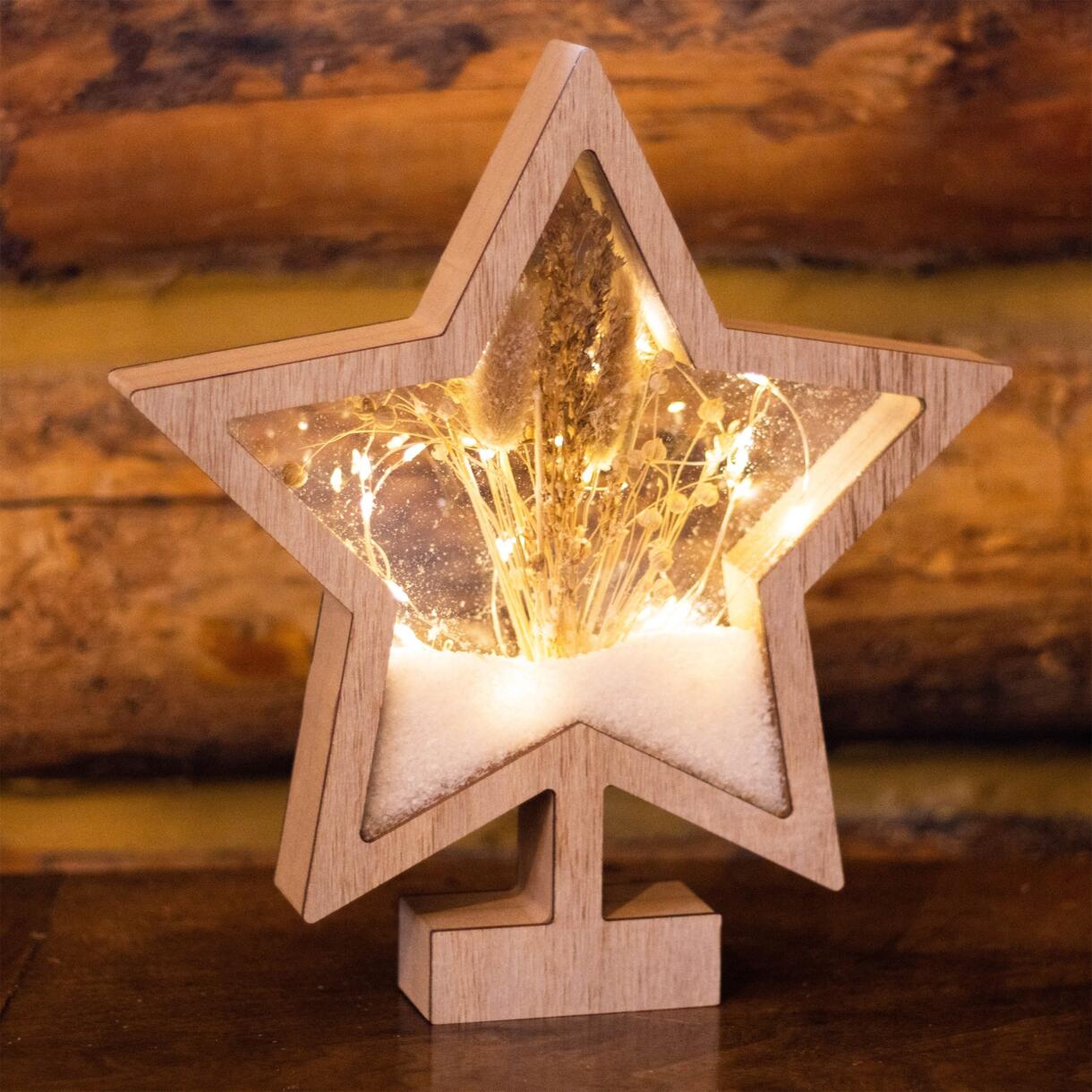Estrella florida a pilas con luz Blanco cálido 25 LED 1