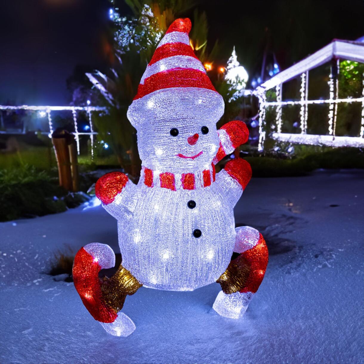 Verlichte sneeuwpop Pati Koud wit 60 LED 1