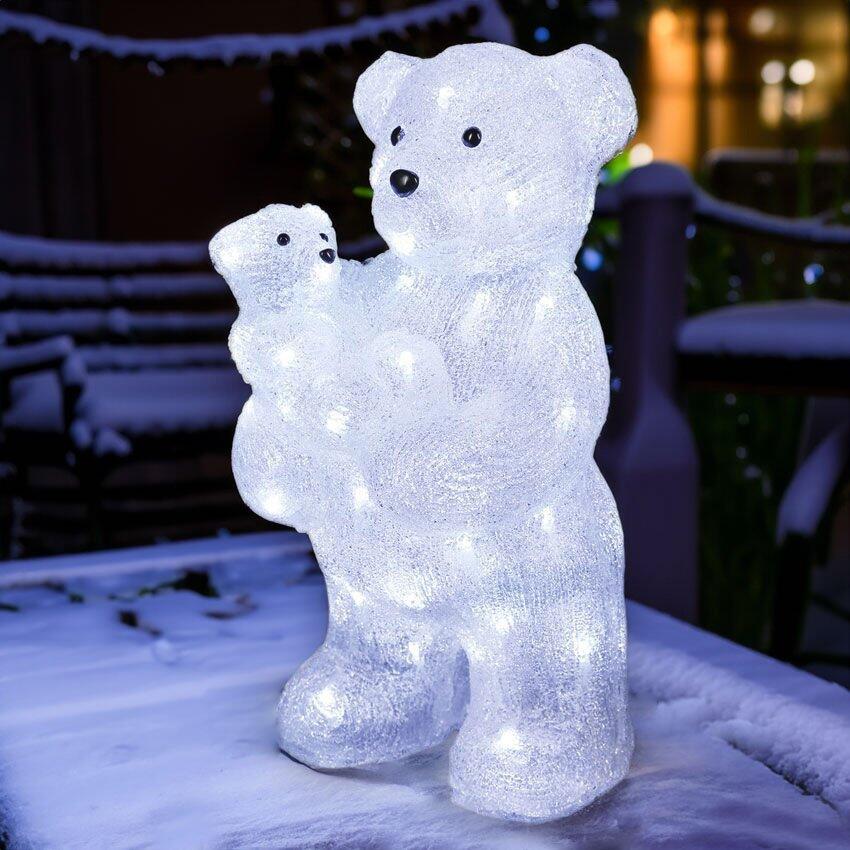 Ours lumineux et son bébé Blanc froid 56 LED 1