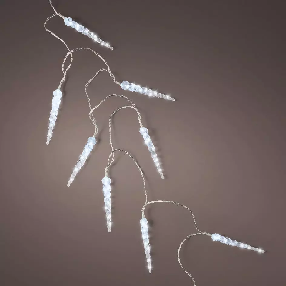 Stalactite lumineuse L4,60 m Petits glaçons Blanc froid 24 LED 1