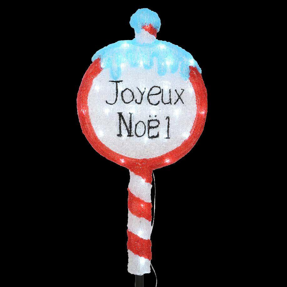 Schild "Joyeux Noël" Kaltweiß 30 LEDs 1