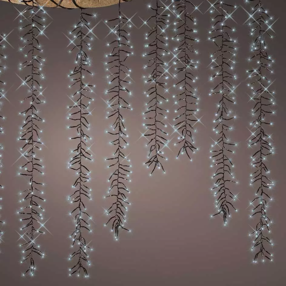 Lichtgordijn waterval glinsterend effect L2 m Koud wit 1080 LED KZ 1