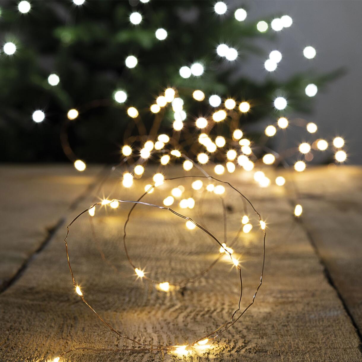 Luces de Navidad Solar 30 m Blanco cálido 300 Micro LED Coper CC 1