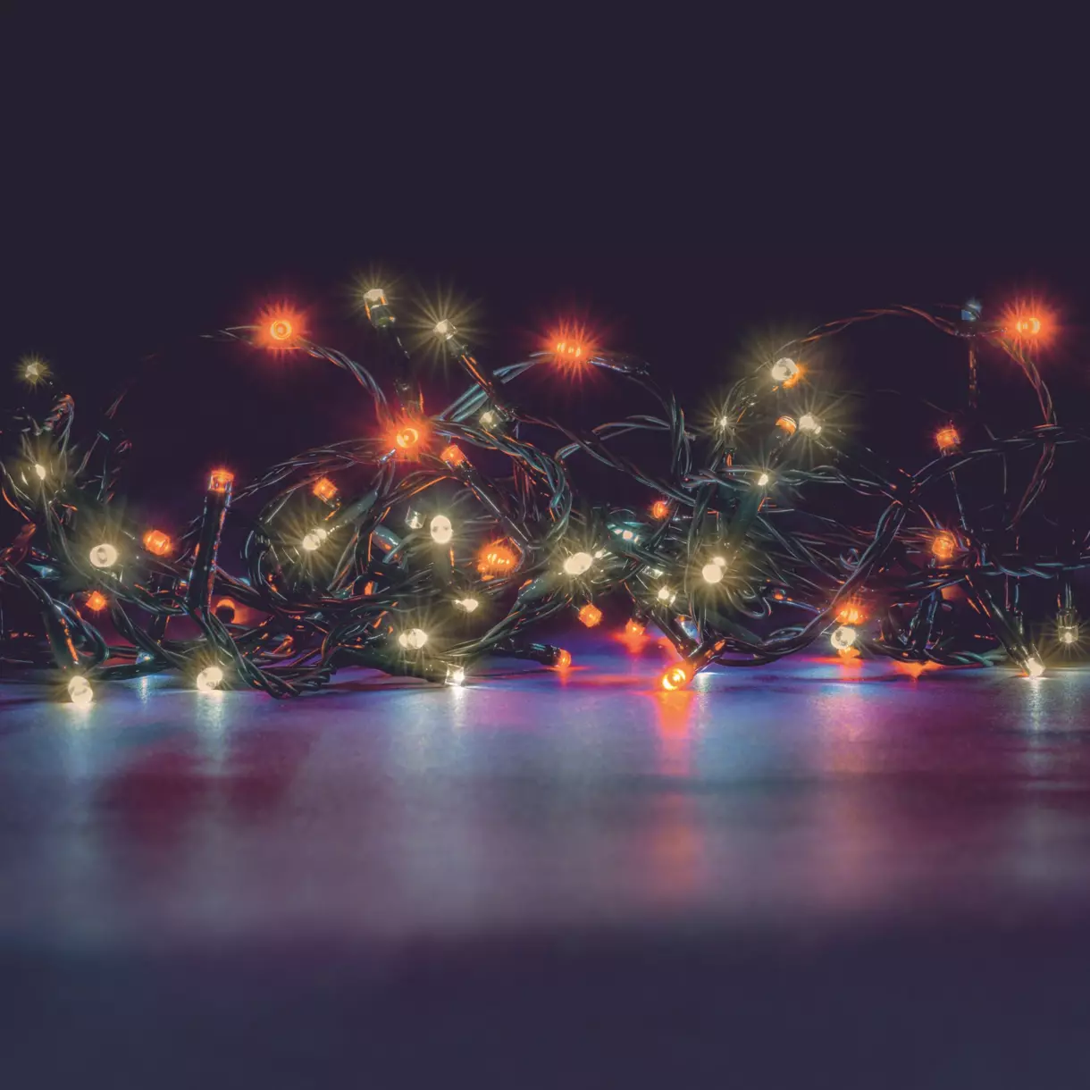 Luces de Navidad Bicolor 16 m Orange/Blanc chaud 192 LED 1