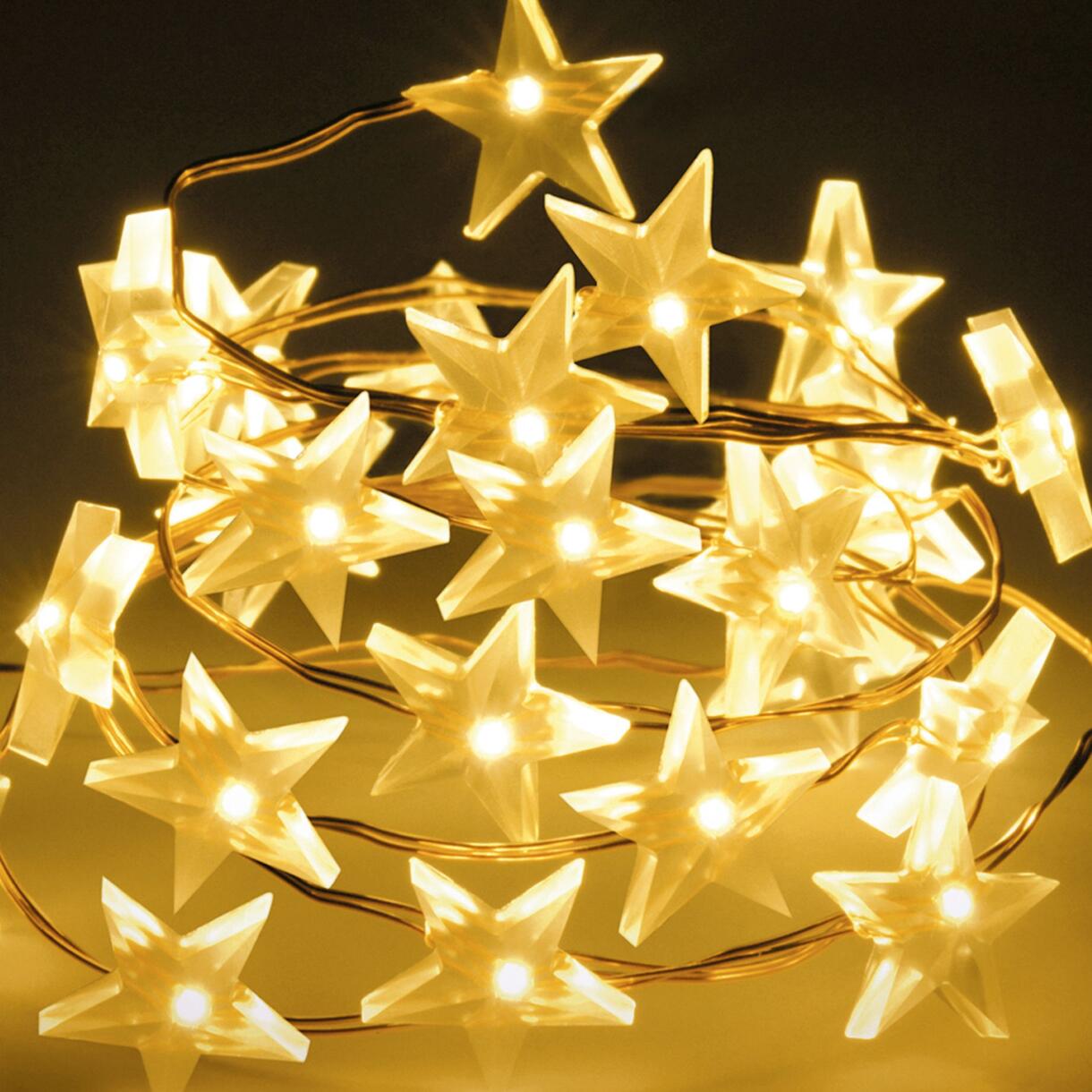Luces de Navidad Micro LED 2,05 m Blanco cálido 40 LED Estrella CO a pilas 1