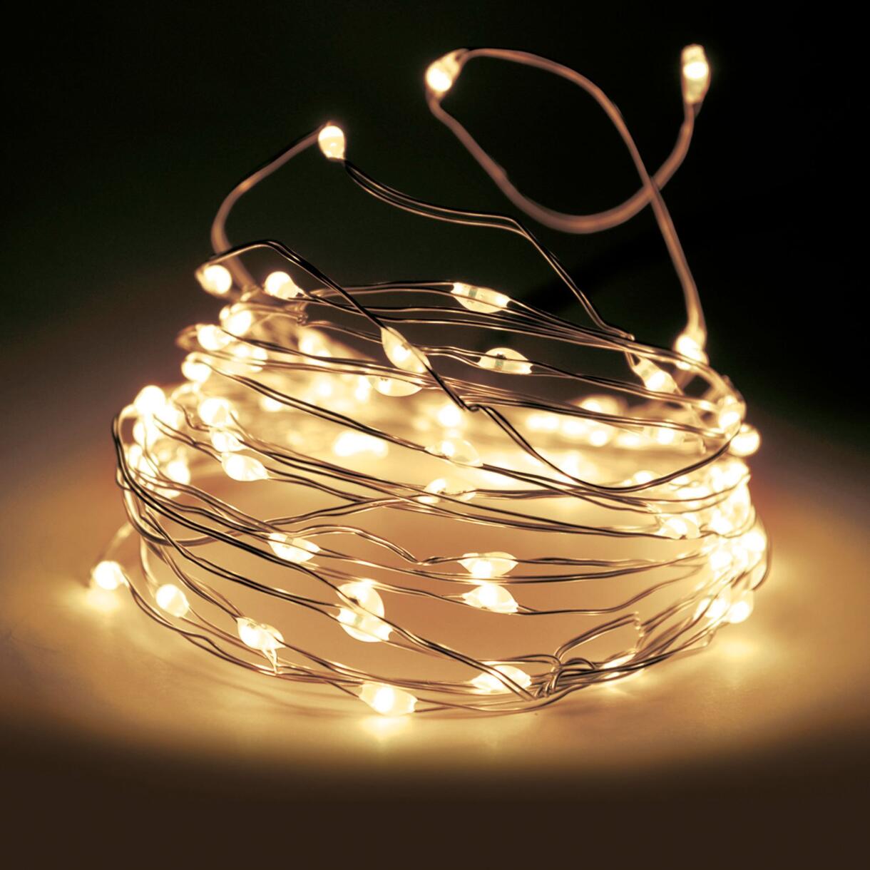 Ghirlanda luminosa a pile Flashing light Bianco caldo 100 Micro LED 1
