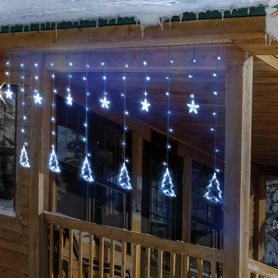 Estalactitas de luces Sapins et étoiles 2 m Blanco frío 138 LED CN 1