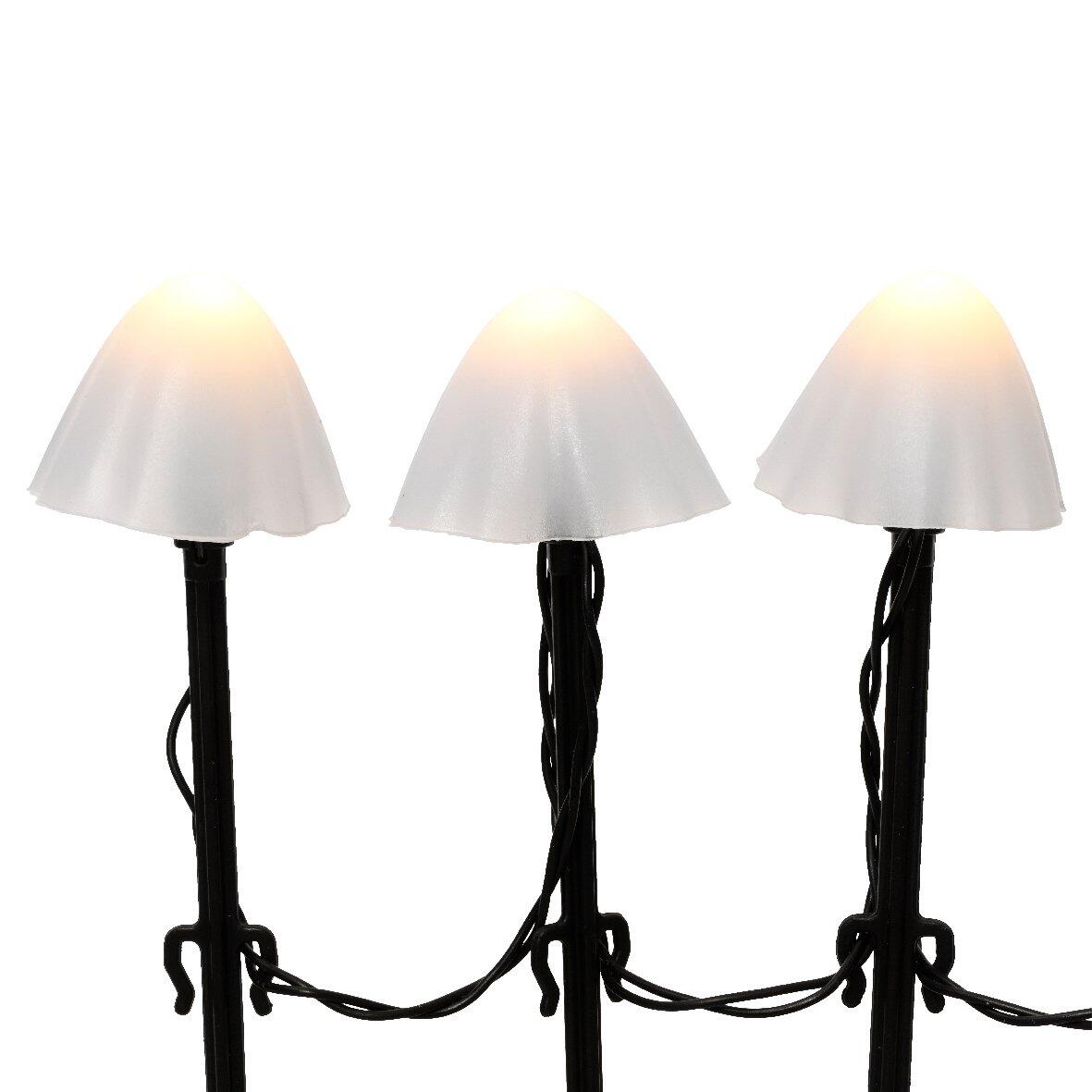 Set di  4 picchetti luminosi Funghi H20 m Bianco caldo 20 LED
 1