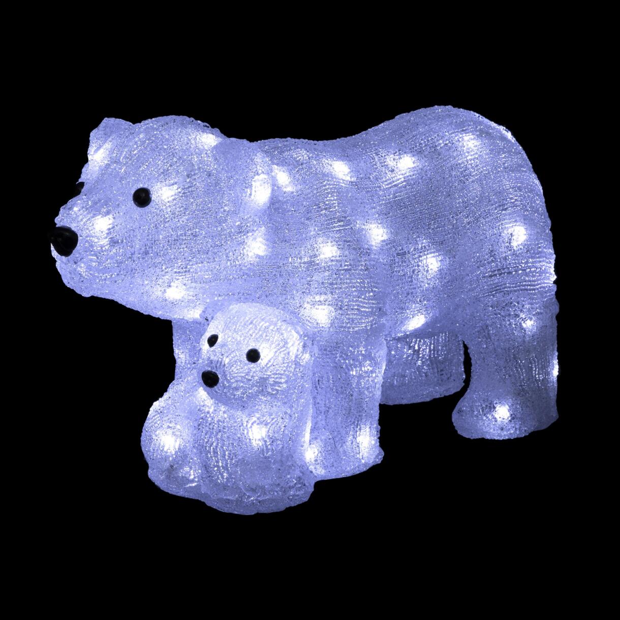 Solar Eisbär-Familie Kaltweiß 60 LEDs 1