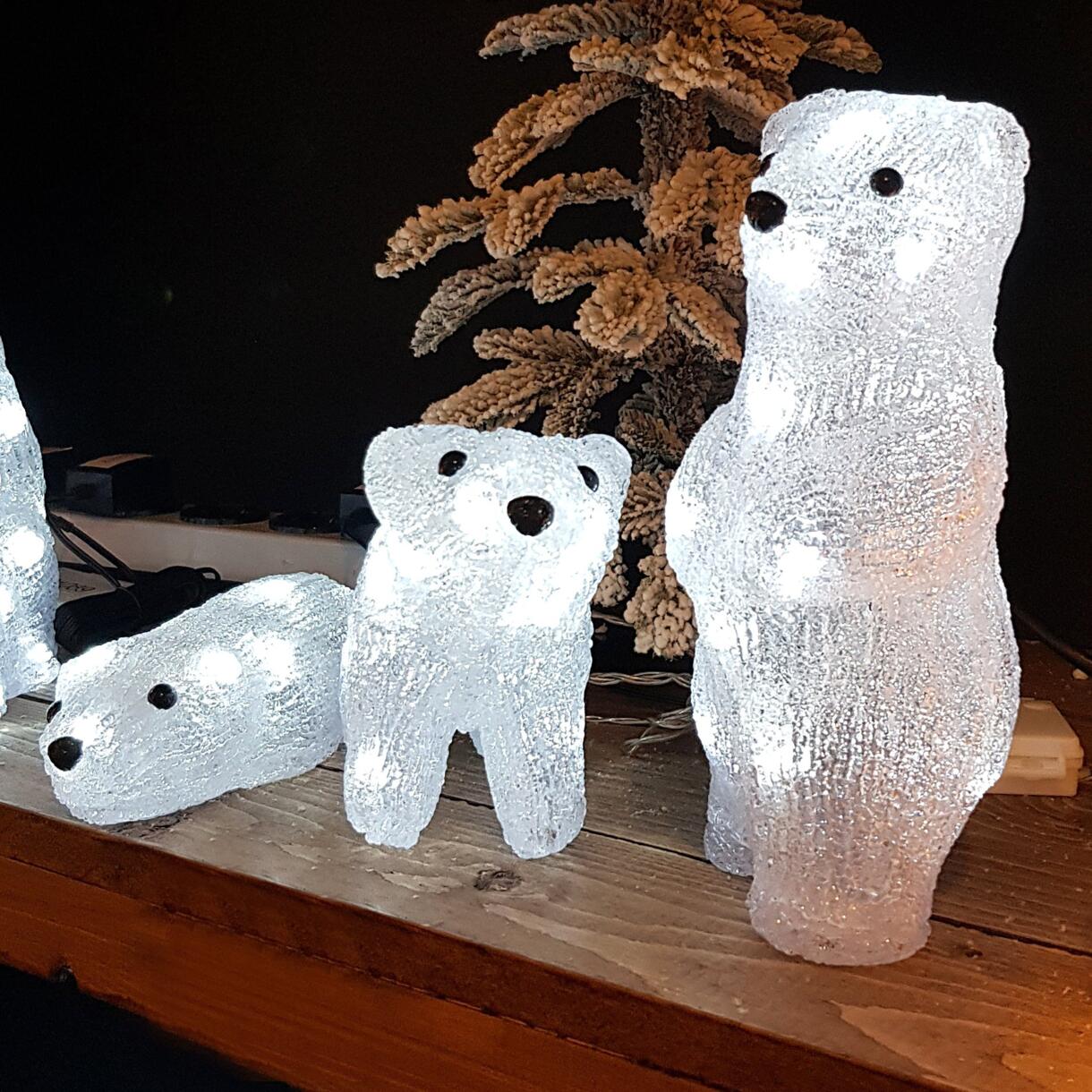 Familia de osos luminosos Teo a pilas Blanco frío 16 LED 1