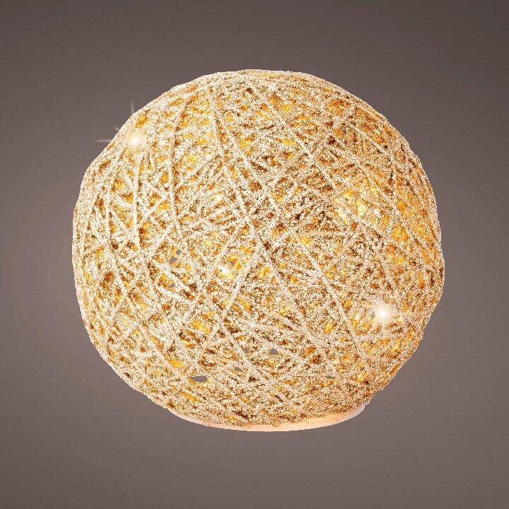 decoración esfera dorada a pilas con luz Blanco cálido 20 LED